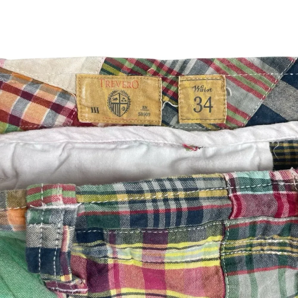 Men's Trevero Distressed Patchwork 100% Cotton‎ Shorts Size 34
